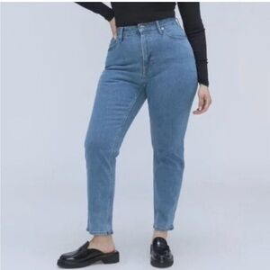 Everlane The Curvy Cheeky Jean Womens 31 Crop Stone-Washed Sky Blue